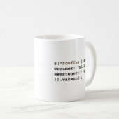 Blonder und süßer Javascript-Kaffee-Code Kaffeetasse (VorderseiteRechts)