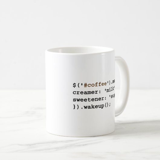 Blonder und süßer Javascript-Kaffee-Code Kaffeetasse (VorderseiteRechts)