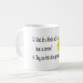 Blonder Witz Kaffeetasse (Vorderseite Links)