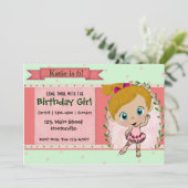 Blondes Ballett-oder Tanz-Party Einladung (Stehend Vorderseite)