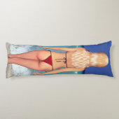 Blondes Bikini-Strand-Baby Seitenschläferkissen (Rückseite)