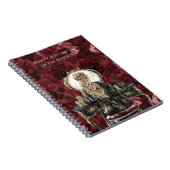 Blondes Boudoir-Burgunder-Blumenmuster Notizblock (Rechte Seite)