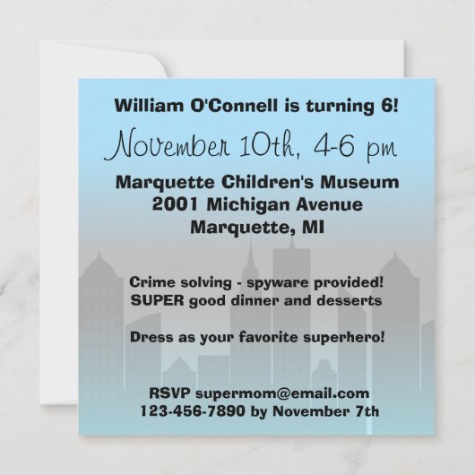 Blondes Einladung (Rückseite)