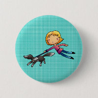 Blondes Frau Hundegehen