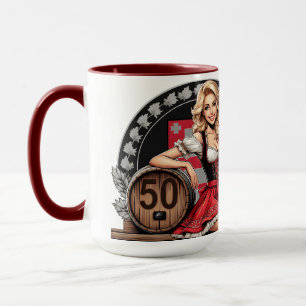 Blondes Geburtstags Dirndl - Prost zum 50. Tasse