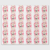 Blondes Haar-Bikini-Pelzmädchen Geschenkpapier (Flach)