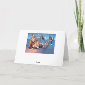 Blondes Haar, blaue mit Augen Feiertagskarte (Rückseite)