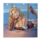 Blondes Haar, blaue mit Augen Fliese (Vorderseite)