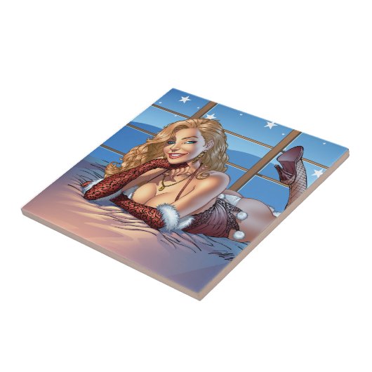 Blondes Haar, blaue mit Augen Fliese (Seite)