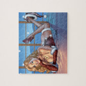 Blondes Haar, blaue mit Augen Puzzle (Vertikal)