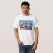 Blondes Haar, blaue mit Augen T-Shirt (Vorne ganz)