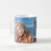 Blondes Haar, blaue mit Augen Tasse (Vorderseite Links)