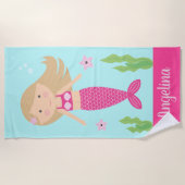 Blondes Haar des Meerjungfrau-Badetuch-| Strandtuch (Vorderseite)