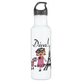 Blondes Haar-Diva Trinkflasche (Vorderseite)