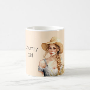 Blondes Landmädchen Kaffeetasse