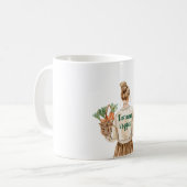 Blondes Mädchen isst Gemüse Karotten Kaffeetasse (Vorderseite Links)