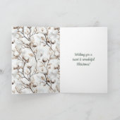 Blondes Mädchen mit Hirsch Weihnachten Karte (Innenseite)