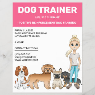 Blondes Mädchen mit Hunden Personalisierbarer Hund Flyer