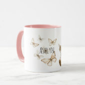 Blondes Mädchen Ostereier Schmetterlinge Tasse (Vorderseite Links)