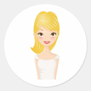 Blondes Mädchen Runder Aufkleber