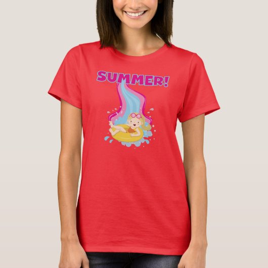 Blondes Mädchen Sommer T-Shirt (Vorderseite)