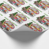 Blondes Mädchen verrückt für Camping Geschenkpapier (Ecke)