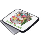 Blondes Mädchen verrückt für Camping Laptopschutzhülle (Vorne Knopf)