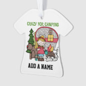 Blondes Mädchen verrückt für Camping Ornament (Vorderseite)
