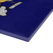 Blondes Mädchen verrückt für Camping Schneidebrett (Ecke)