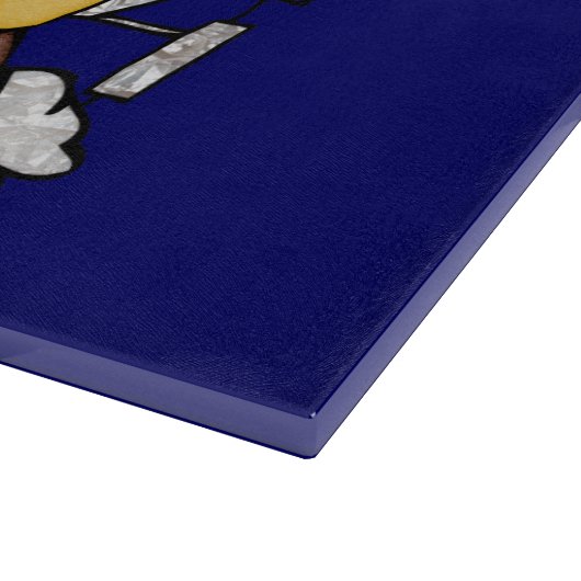 Blondes Mädchen verrückt für Camping Schneidebrett (Ecke)