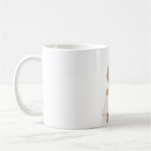 Blondes Mädchen weißer Pullover Kaffeetasse (Links)