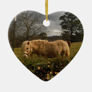 Blondes Miniaturpony/Pferd Keramikornament