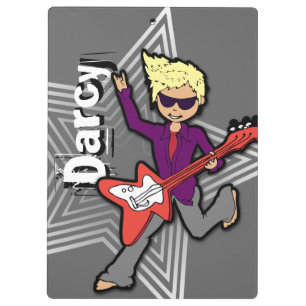 Blondes Namensklemmbrett des grauen rockstar Klemmbrett
