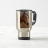 Blondes Pferd Reisebecher (VorderseiteRechts)