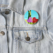 Blondes Pferd und rosa und rote Herzen Button (Beispiel)