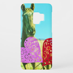 Blondes Pferd und rosa und rote Herzen Case-Mate Samsung Galaxy S9 Hülle