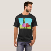 Blondes Pferd und rosa und rote Herzen T-Shirt (Vorne ganz)