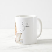 Blondes Pfirsich-Blusen-Computer Kaffeetasse (VorderseiteRechts)