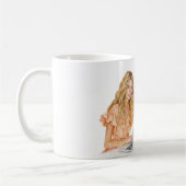 Blondes Pfirsich-Blusen-Computer Kaffeetasse (Links)