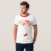 Blondes Pinup-Mädchen 2 T-Shirt (Vorne ganz)