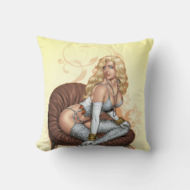 Blondes Pinup-Mädchen in der Wäsche durch Al Rio Kissen