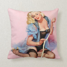 Blondes Pinupmädchen Kissen