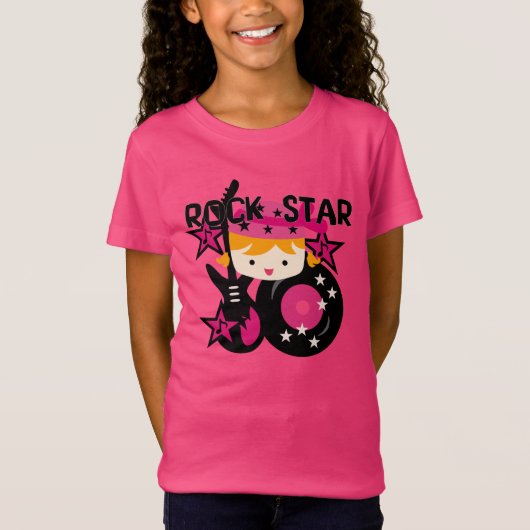 Blondes Rockstar-Mädchen T-Shirt (Vorderseite)