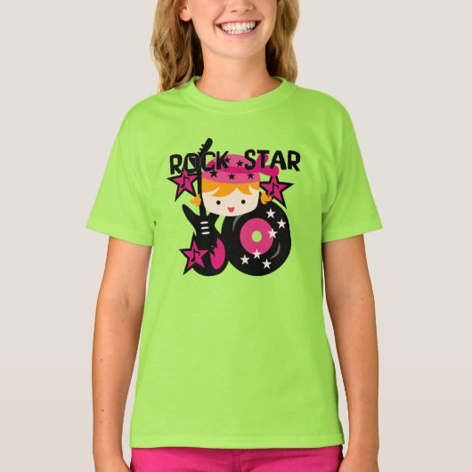 Blondes Rockstar-Mädchen T-Shirt (Vorderseite)
