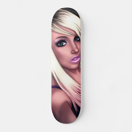 Blondes Skater-Mädchen Skateboard (Vorderseite)