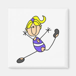 Blondes Turn-T-Shirt-Mädchen Magnet