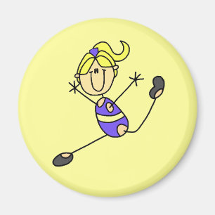 Blondes Turn-T-Shirt-Mädchen Magnet