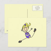 Blondes Turn-T-Shirt-Mädchen Postkarte (Vorne/Hinten)