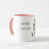 Blondhaarige Dame führt Hunde aus Tasse (Vorderseite Links)