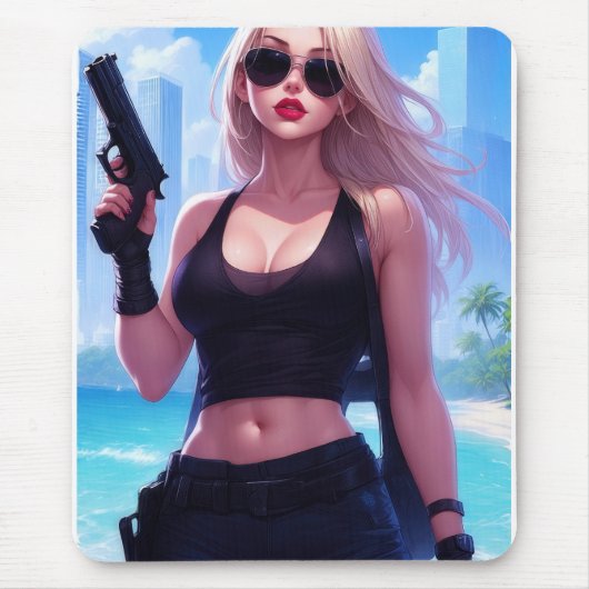 Blondie Bangs Back Mousepad (Vorne)